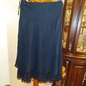 Elegant Black Skirt, Coupe, Cotton, Size - 10